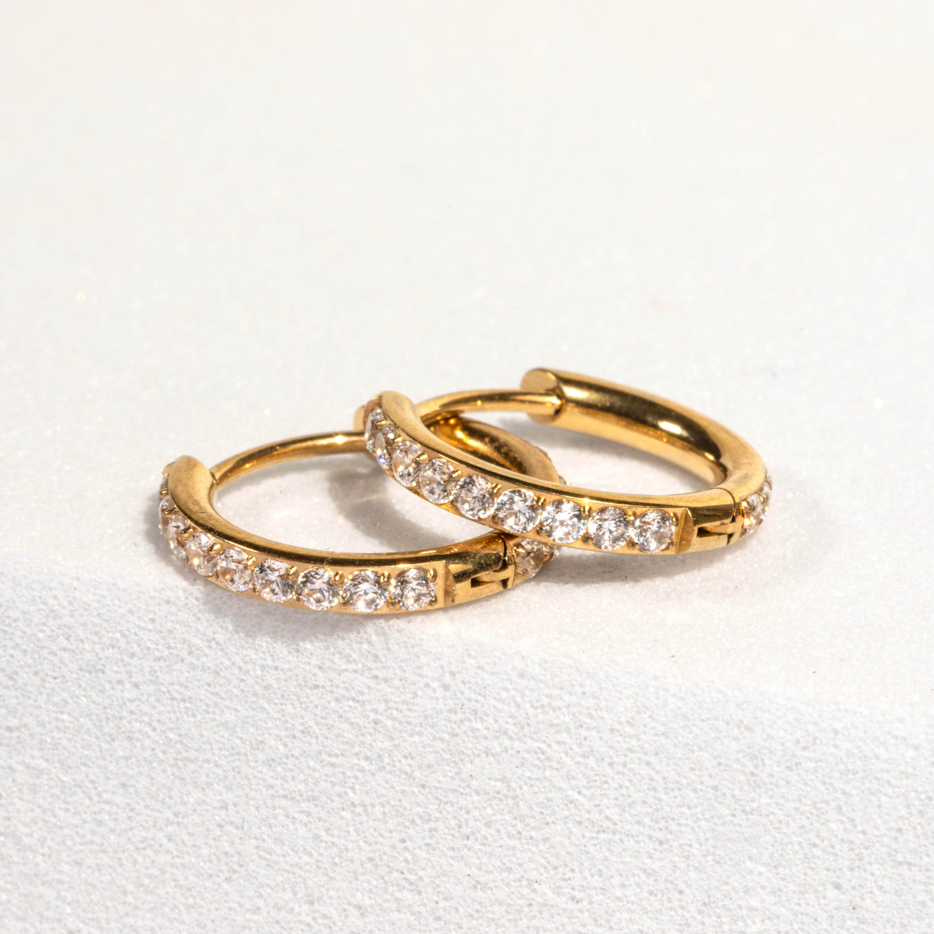 Mini Eternity Hoops in Titanium