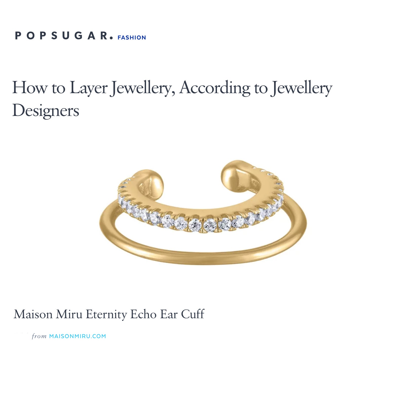 Eternity Echo Ear Cuff as seen on PopSugar