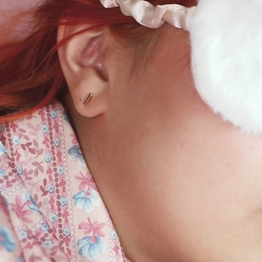 Little Bar Nap Earrings in Gold on model video