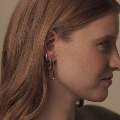 Pavé Hoops 14mm in Gold and Silver on Model Video
