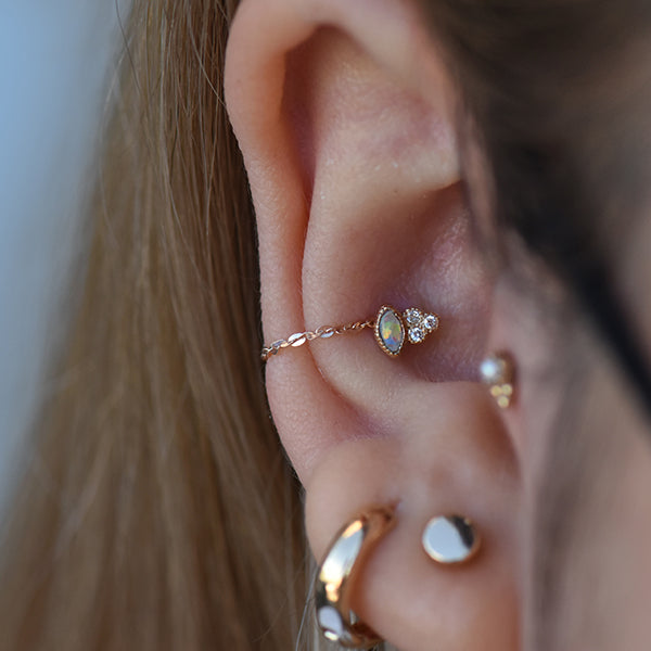 Set of earrings in ear - three