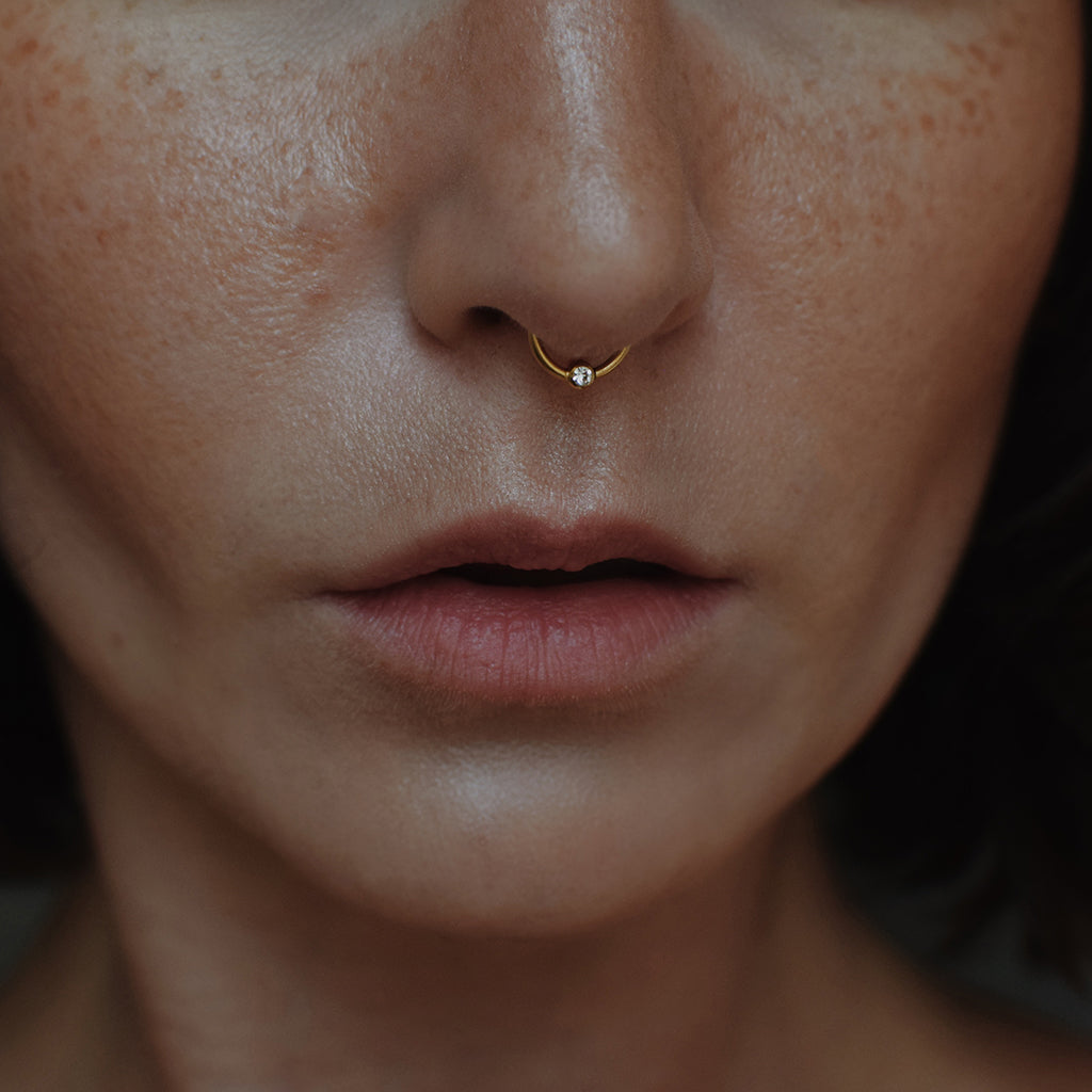 Septum piercing inspiration - Orbital Crystal Cartilage Hoop