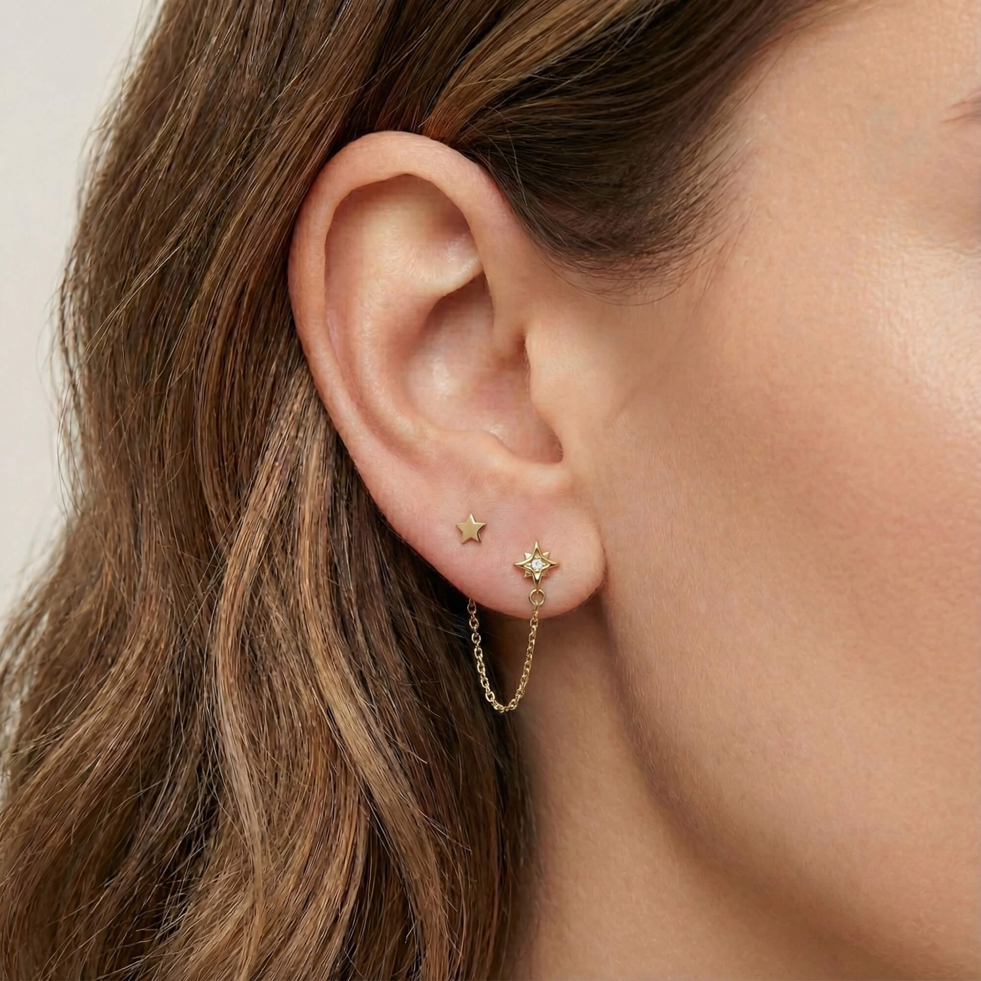 Shooting Star Nap Earrings Duo on model