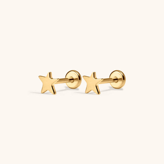 Classic Star Nap Earrings in Titanium (Gold)