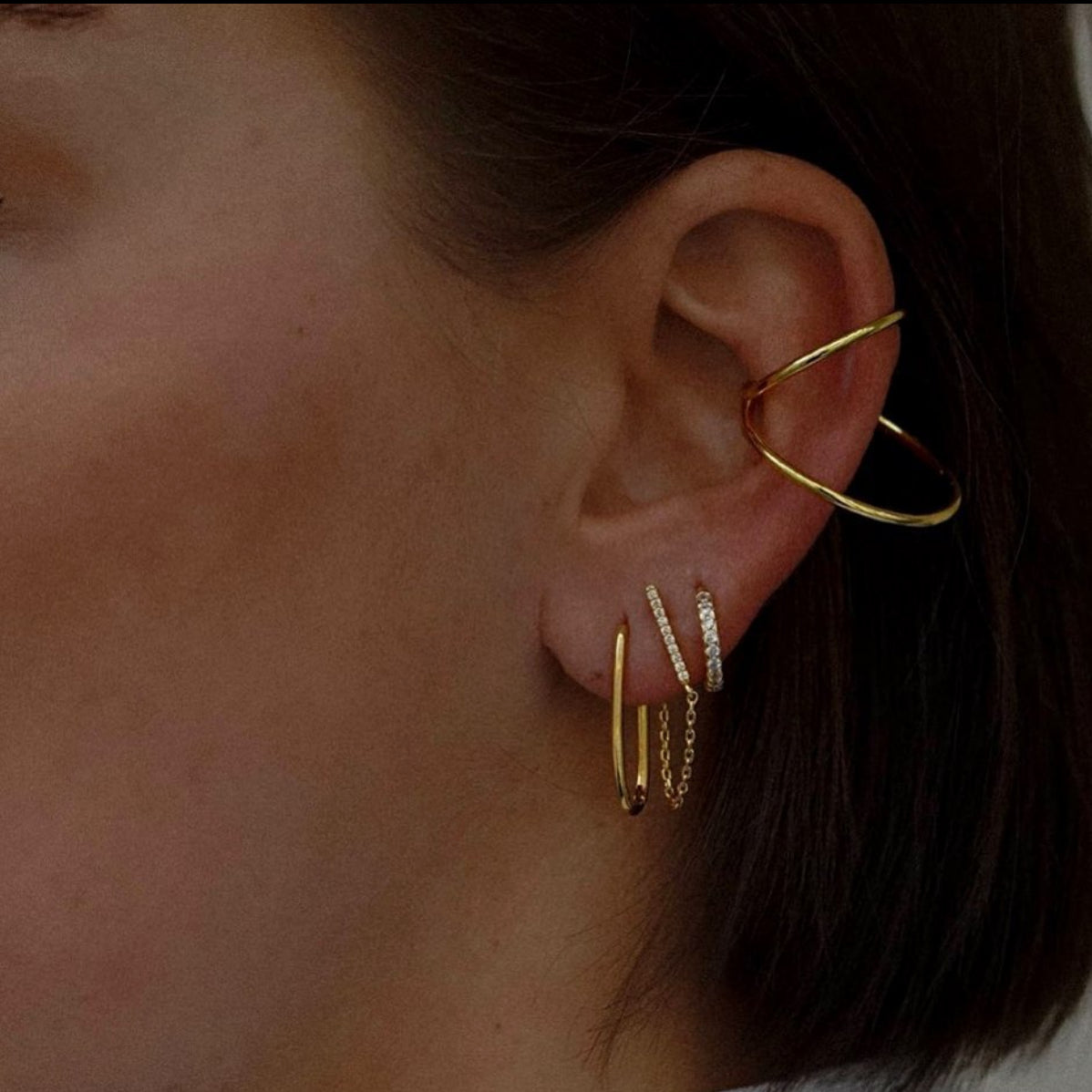 Tina wearing an ear cuff