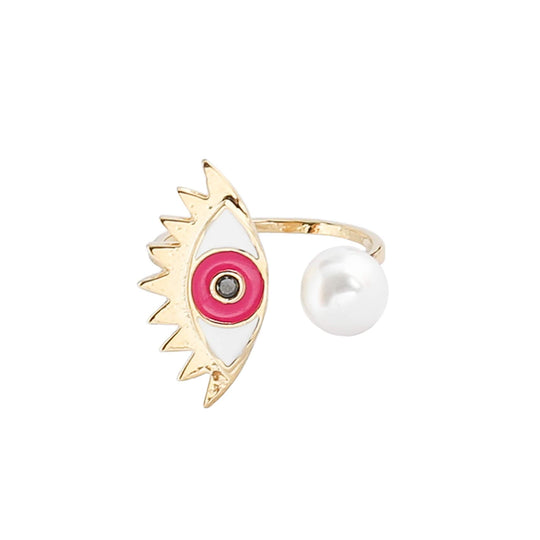 Evil Eye Ring in Pink