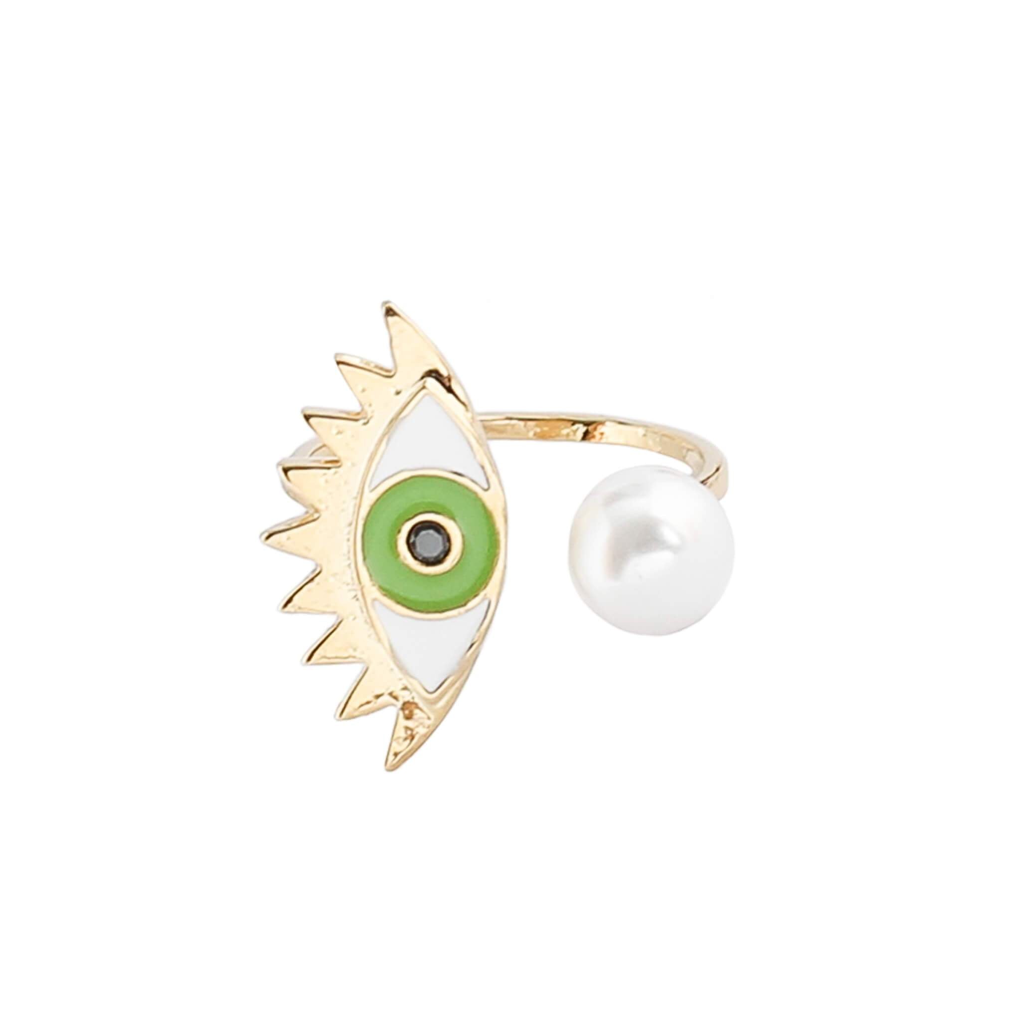Evil Eye Ring in Green