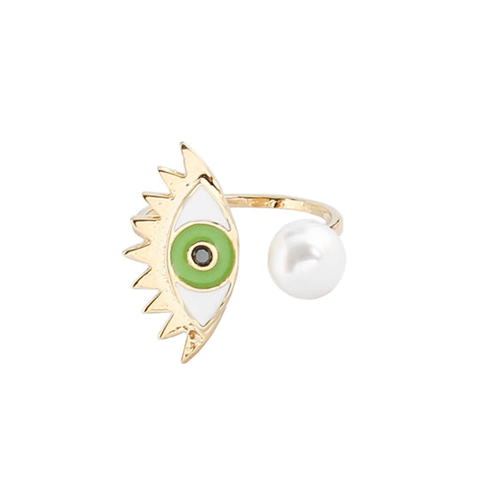 Evil Eye Ring in Green