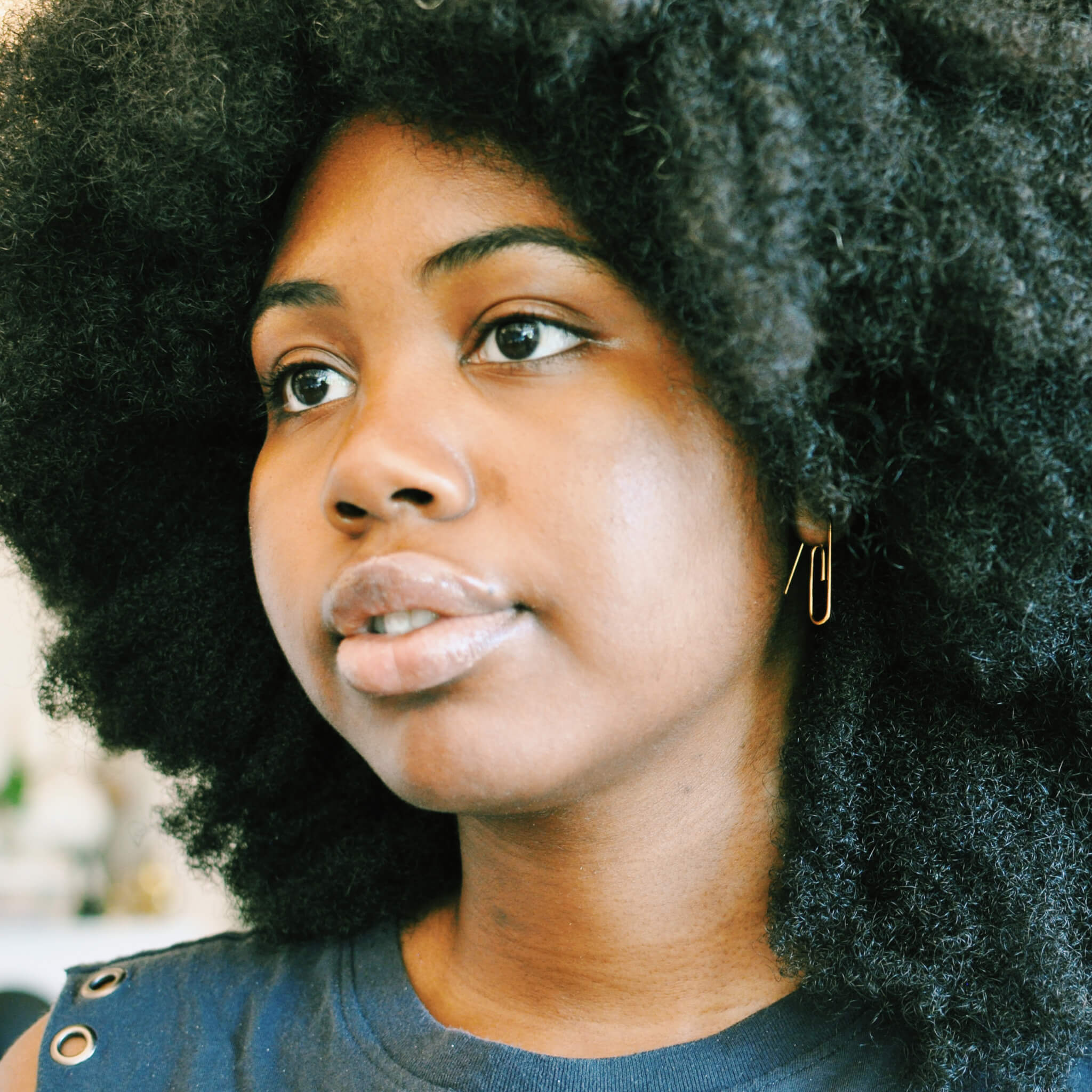 Paperclip Earrings on model