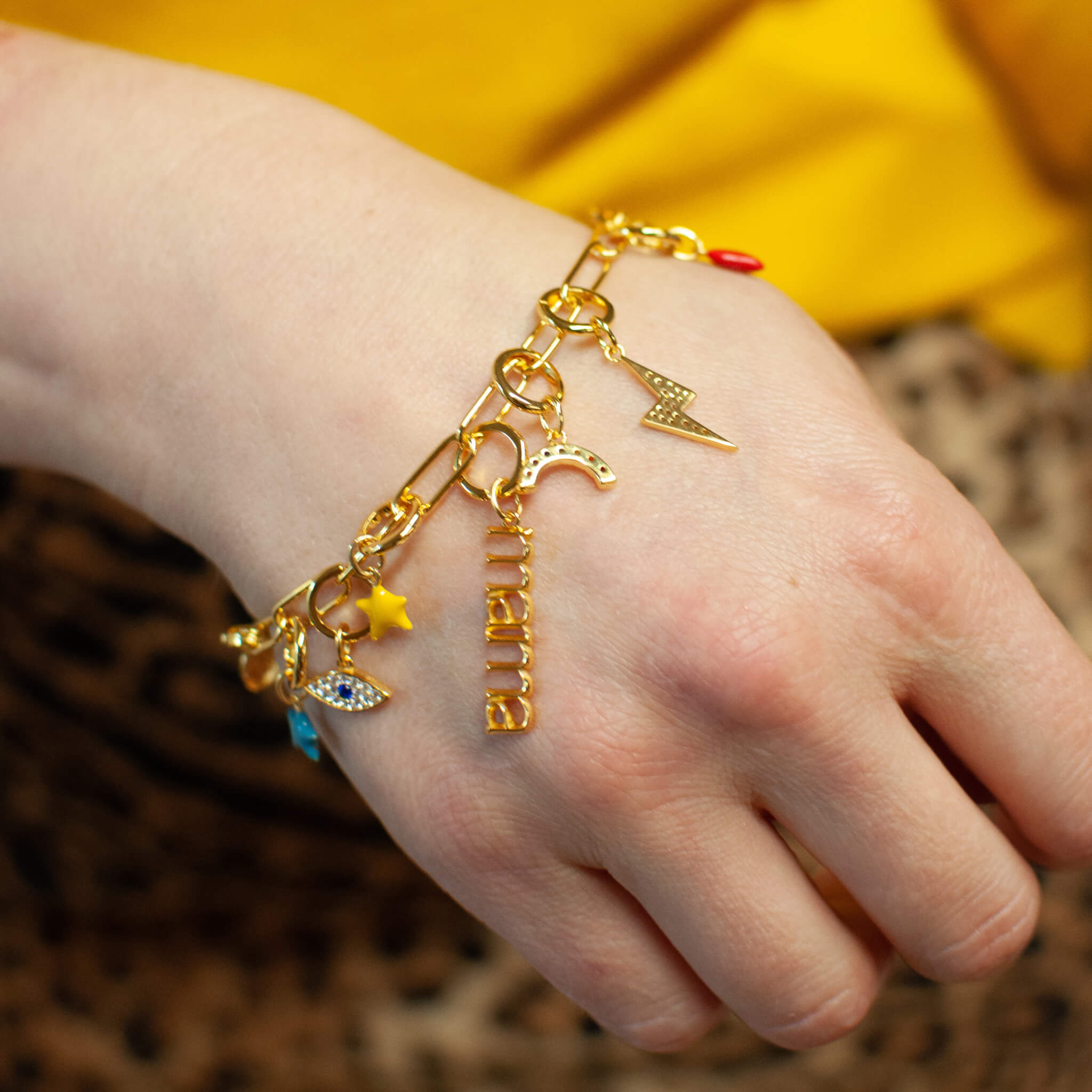Boyfriend Bracelet on model (Gold)