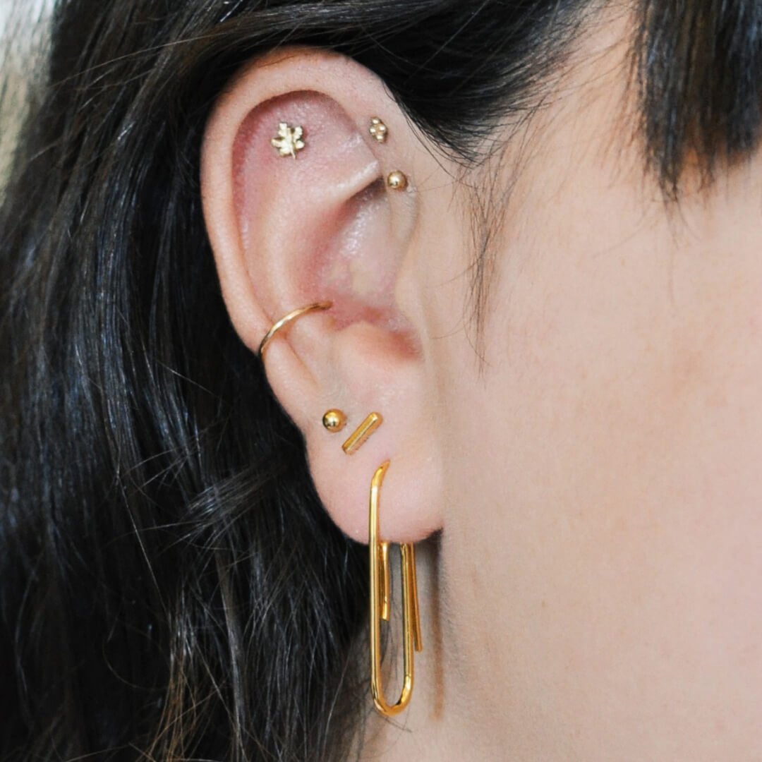 Paperclip Earrings on model