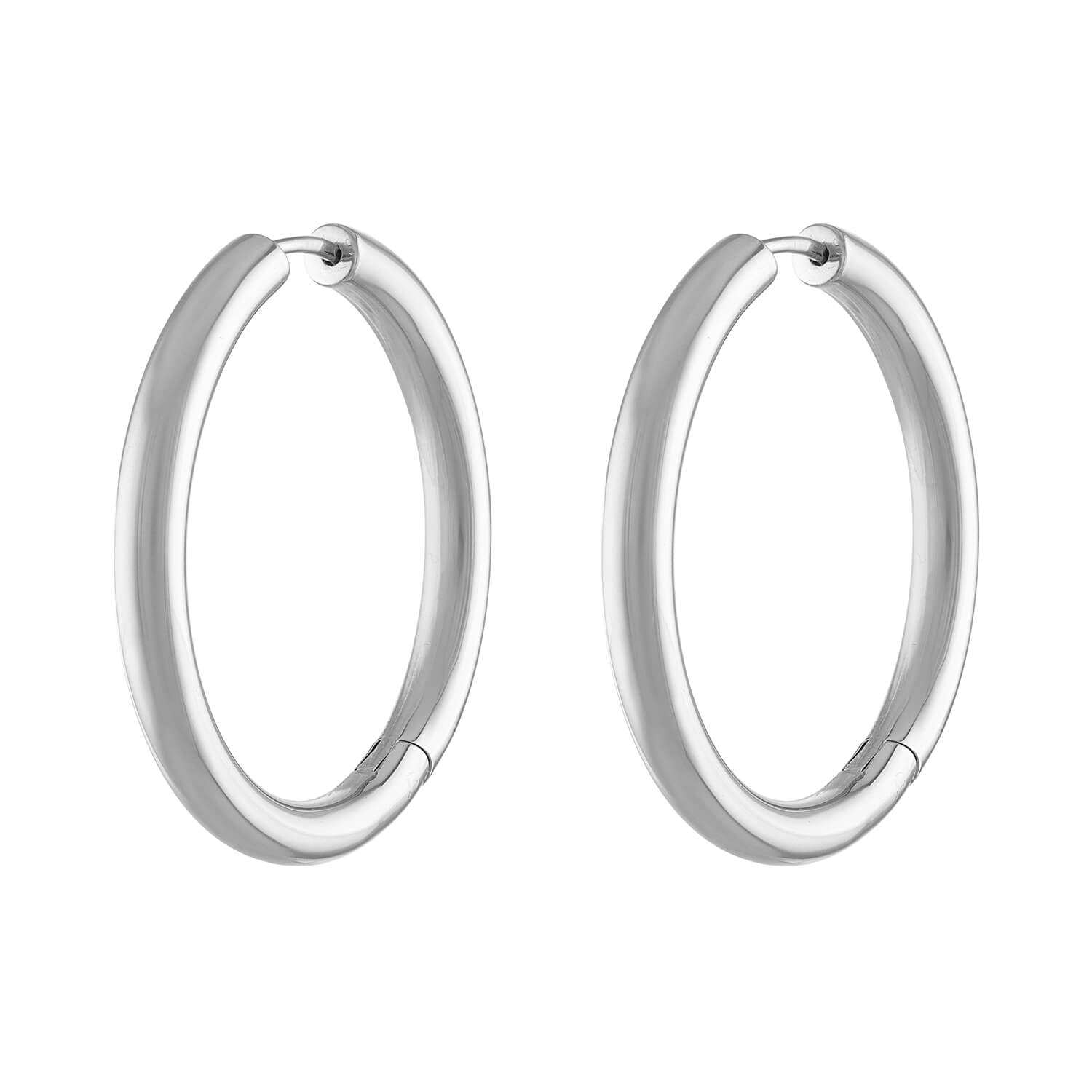 Chubby Hoops in Silver