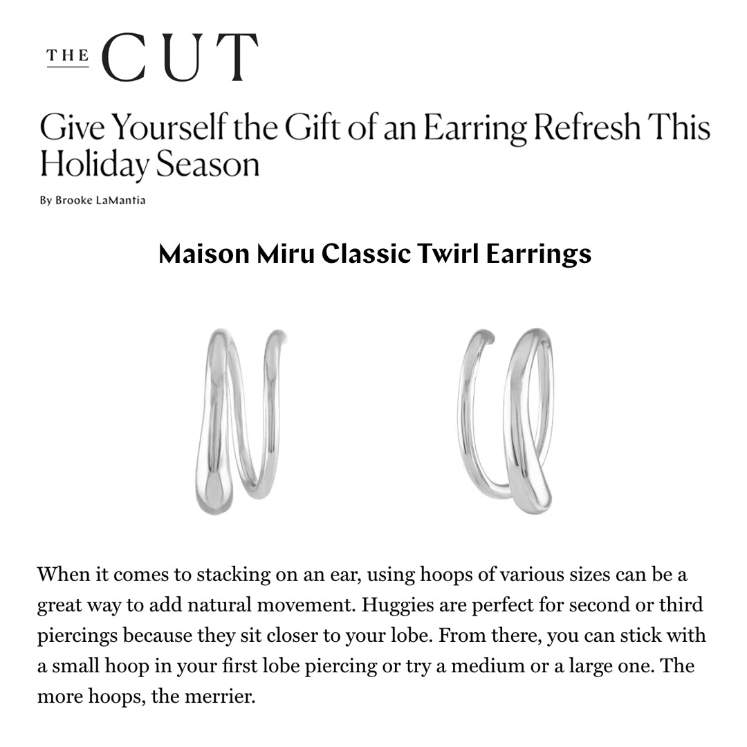 Our Classic Twirl Earrings as seen on The Cut