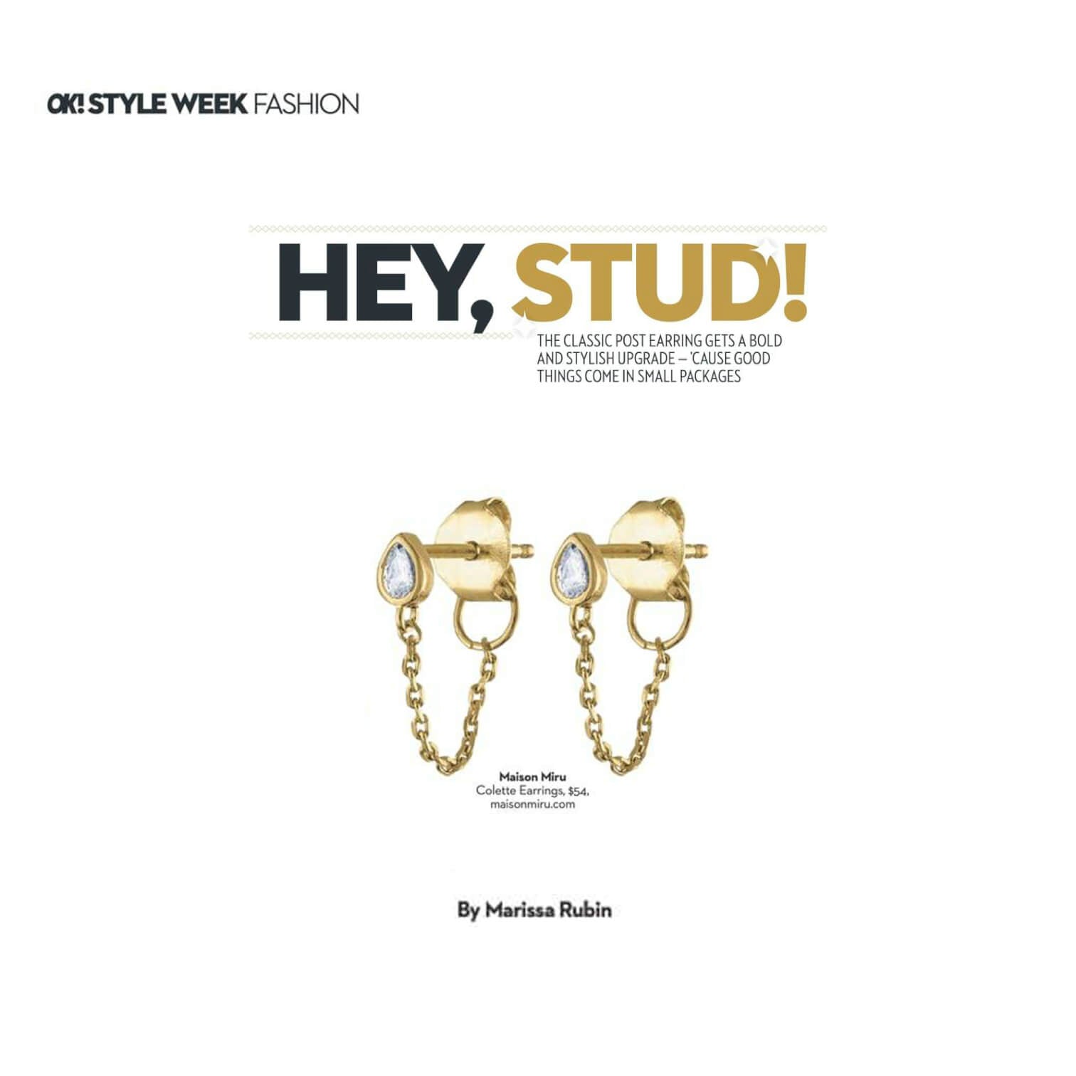 Colette Earrings as seen in OK! Magazine