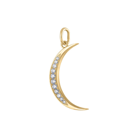 Pave Moon Charm in Gold Vermeil