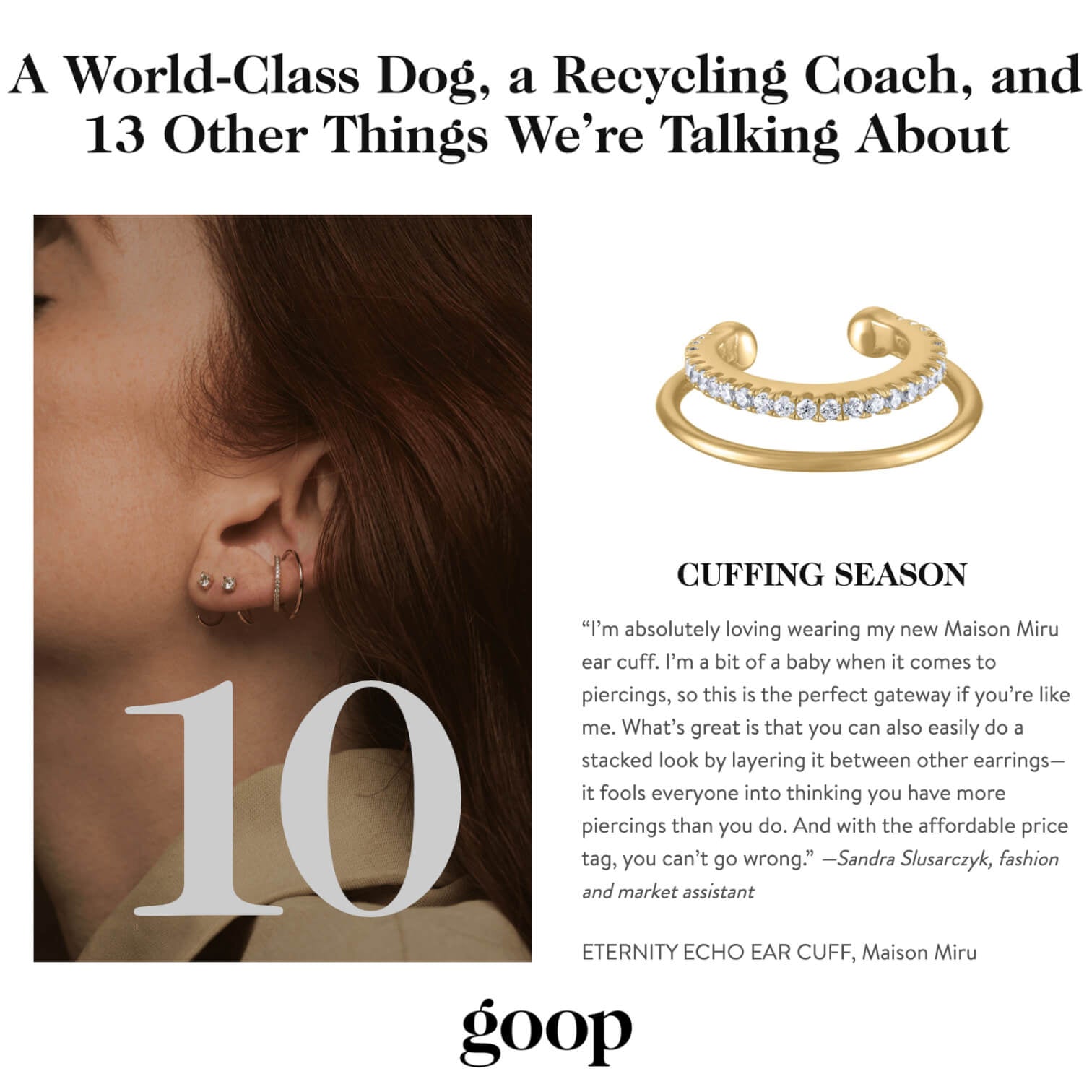 Eternity Echo Ear Cuff as seen on Goop
