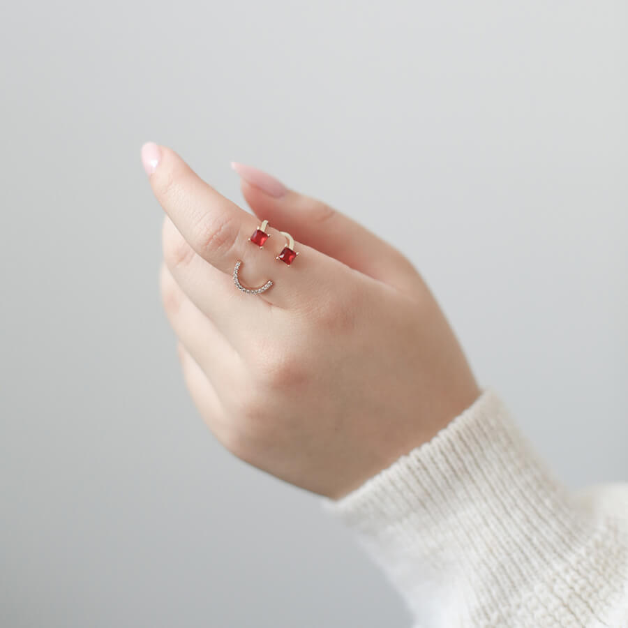 Classic Emoji Ring in Red on model