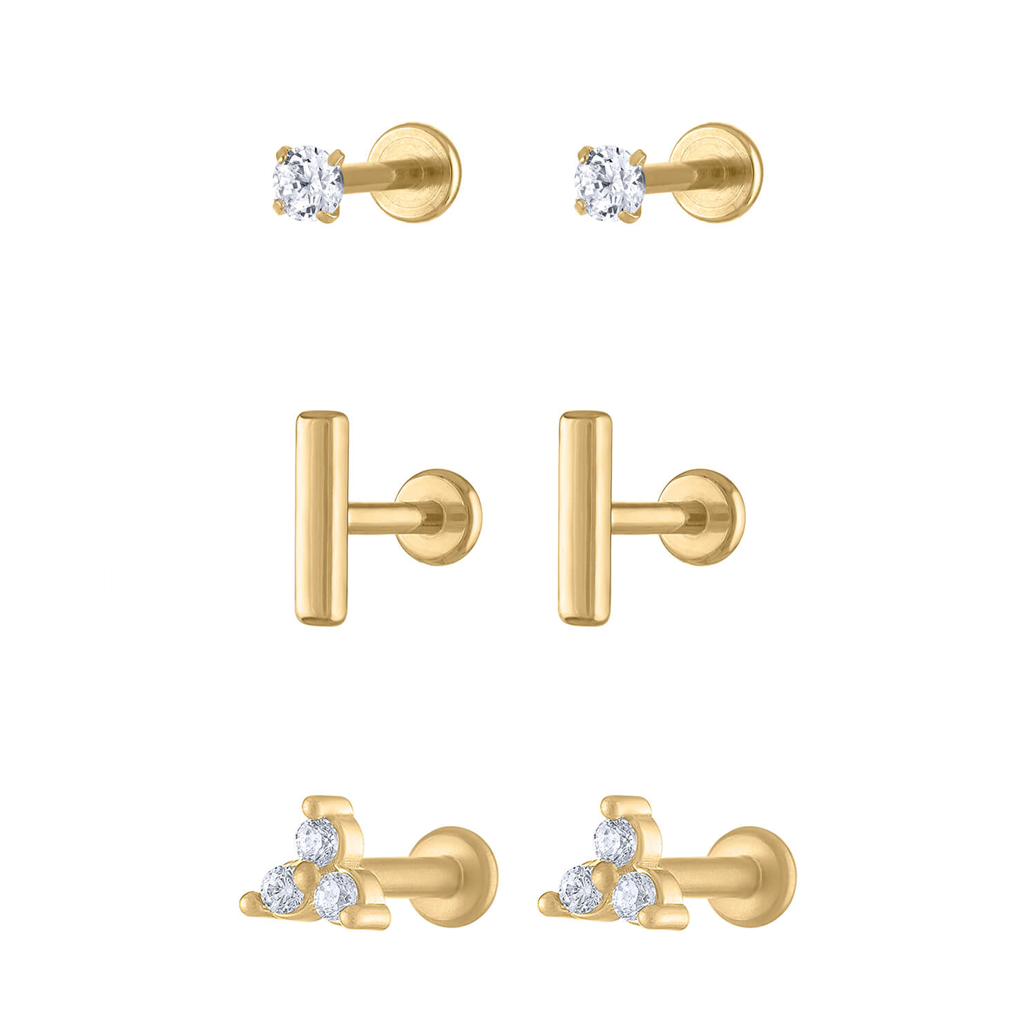 Everyday Nap Earrings Trio in Gold