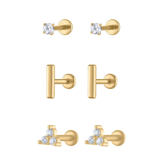Everyday Nap Earrings Trio in Gold