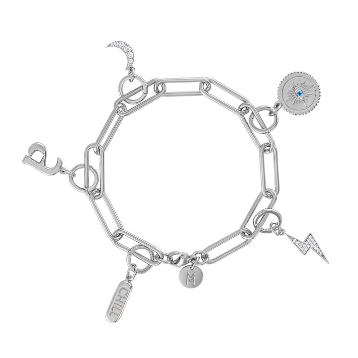 Explorer Bracelet in Silver with Charms