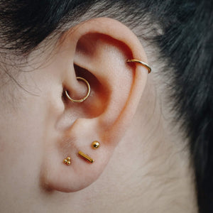 18g Helix piercing titanium flat back earring stud 516 length tragus   Siren Body Jewelry