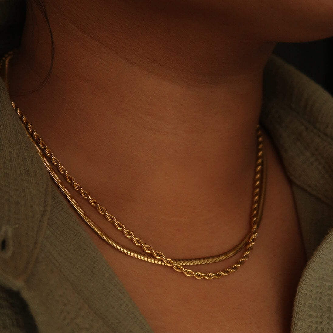 Heirloom Necklace (Gold) on Model