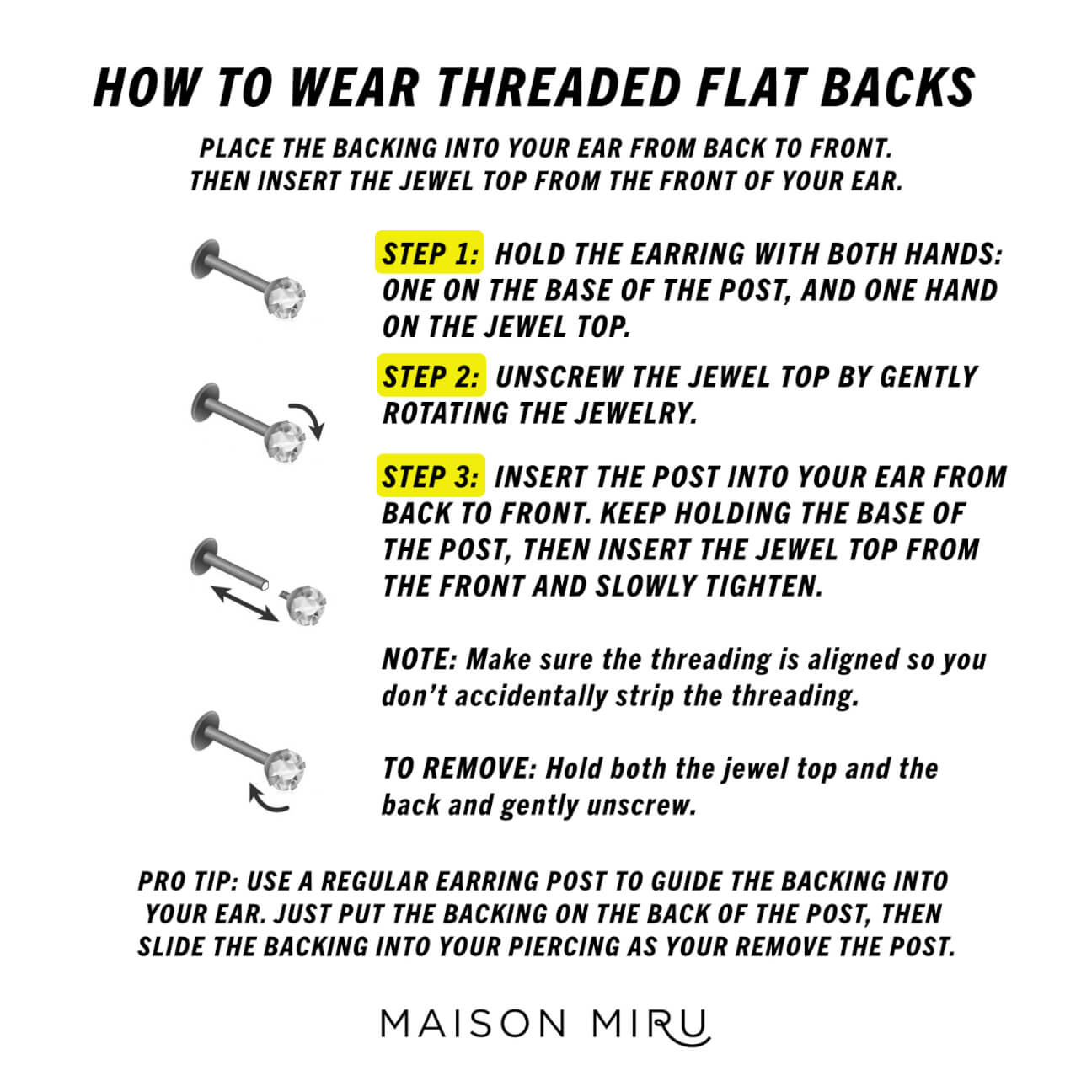 How to Wear the Crystal Trinity Threaded Flat Back Earring