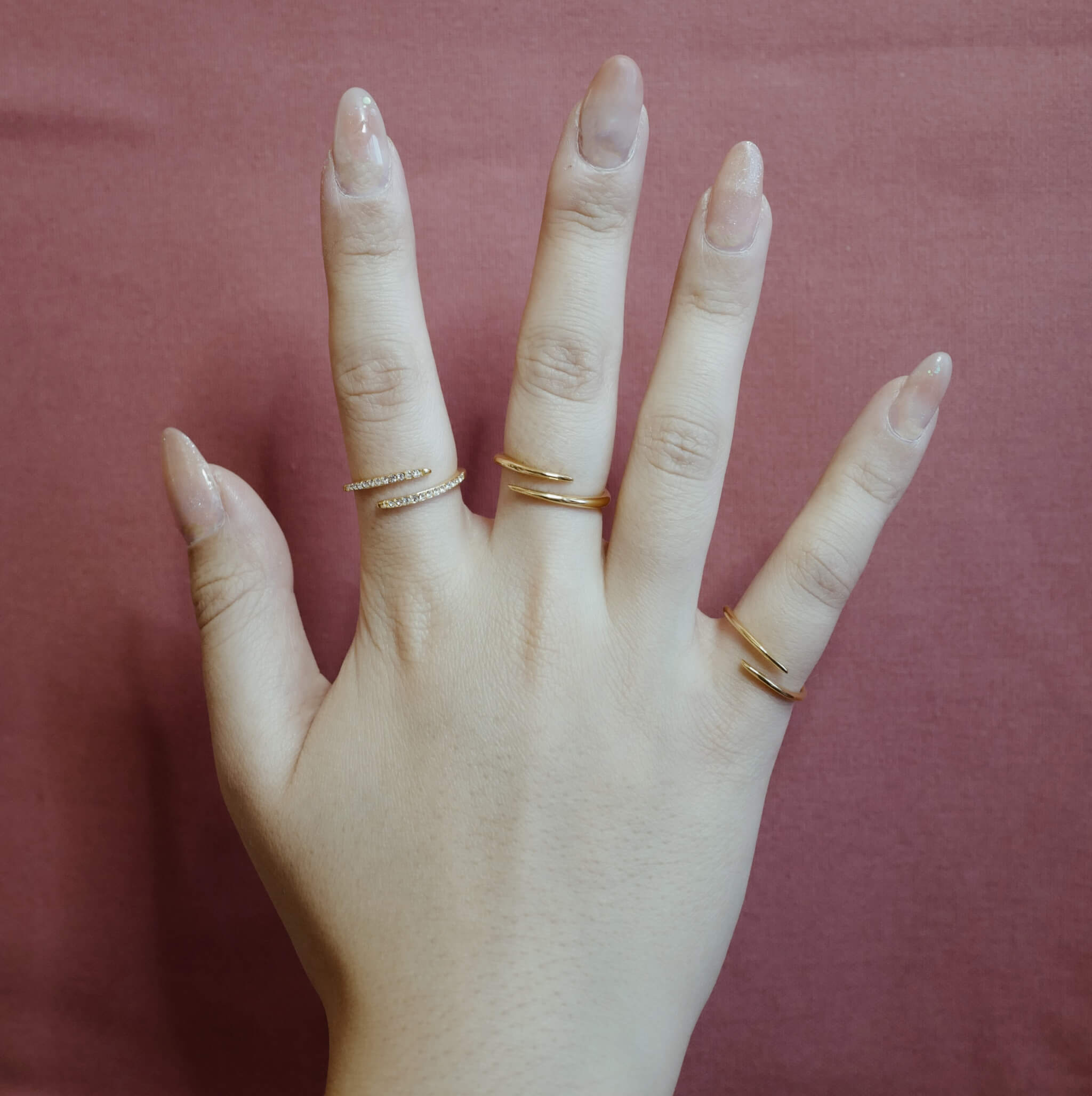 Celestial Infinite Stacking Ring in Gold on model