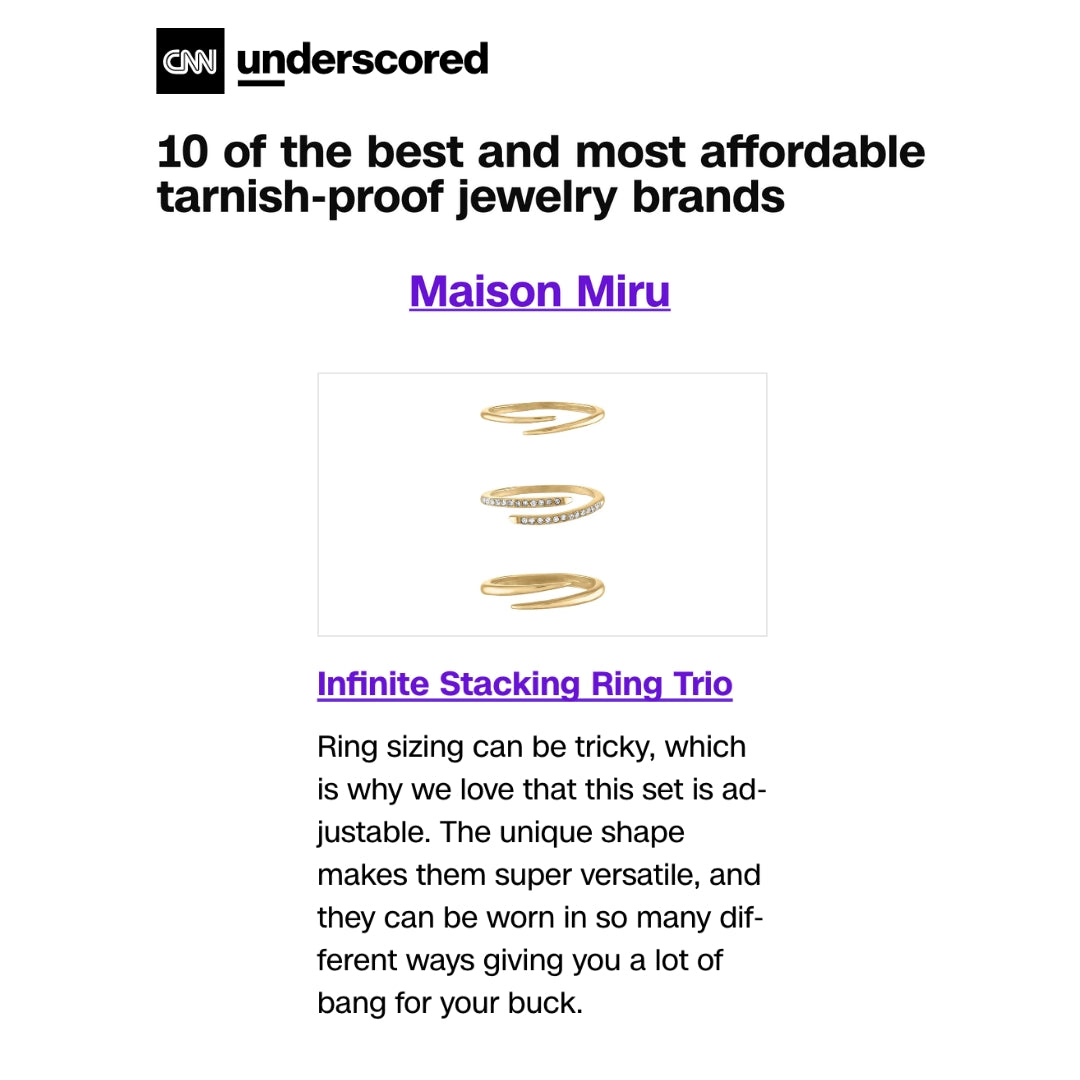 Our Infinite Stacking Ring Trio as seen on CNN Underscored