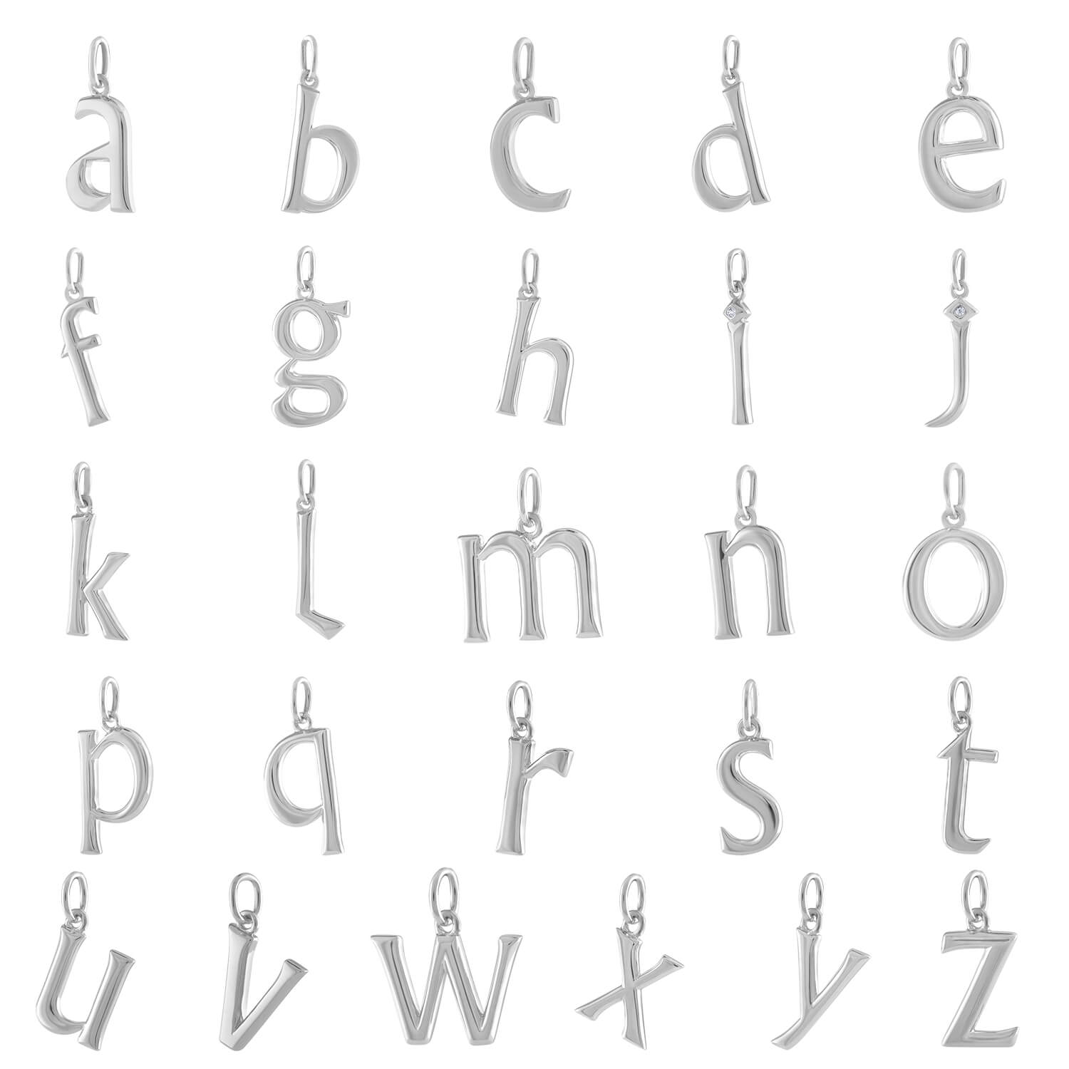 Initial Charms in Sterling Silver