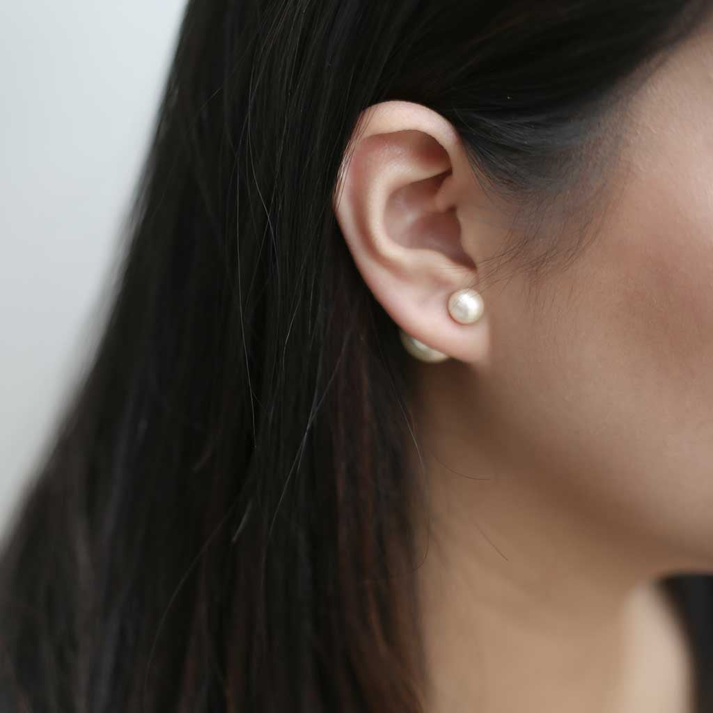 Isabelle Pearl Earrings on model