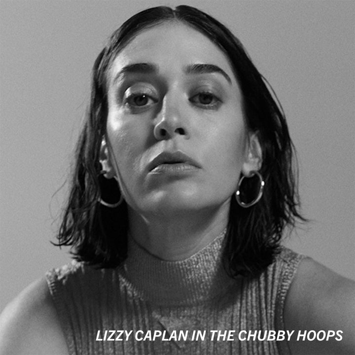Lizzy Caplan in our Chubby Hoops, as seen in Grazia