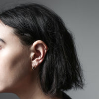Mini Eternity Hoop Earrings on model