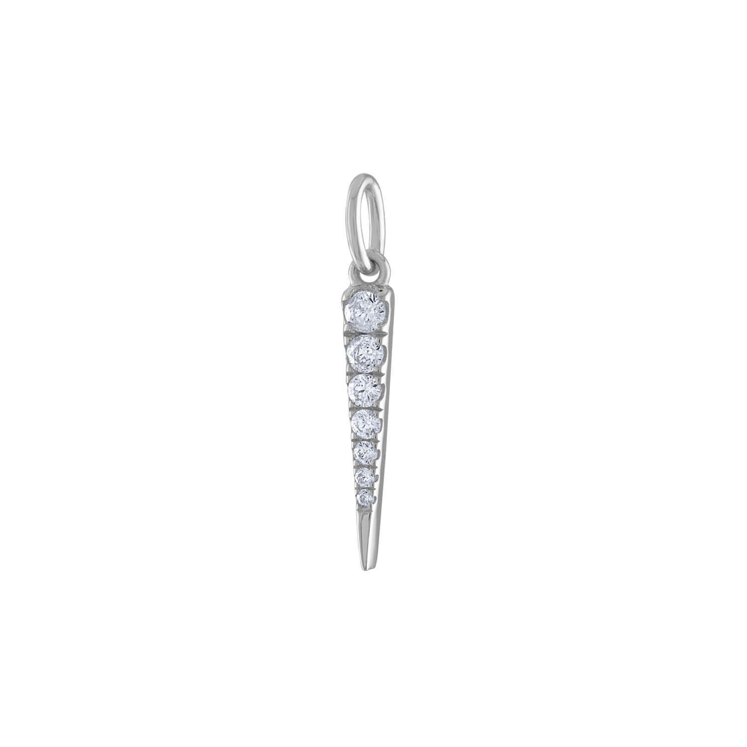 Pave Spike Charm in Sterling Silver