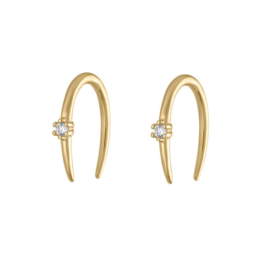 Shooting Star Open Hoop Earrings in Titanium (Gold)