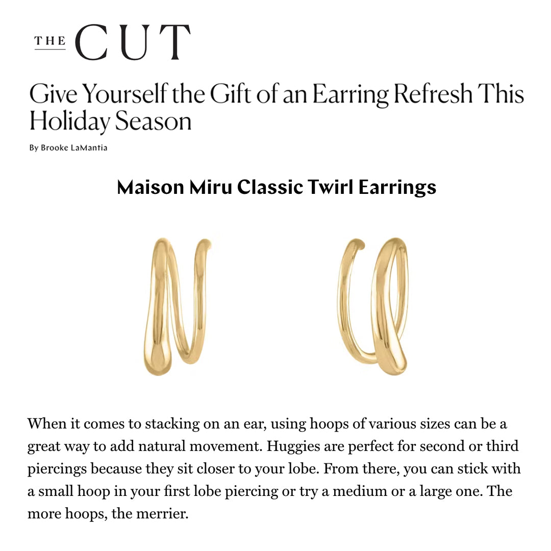 Our Classic Twirl Earrings as seen on The Cut