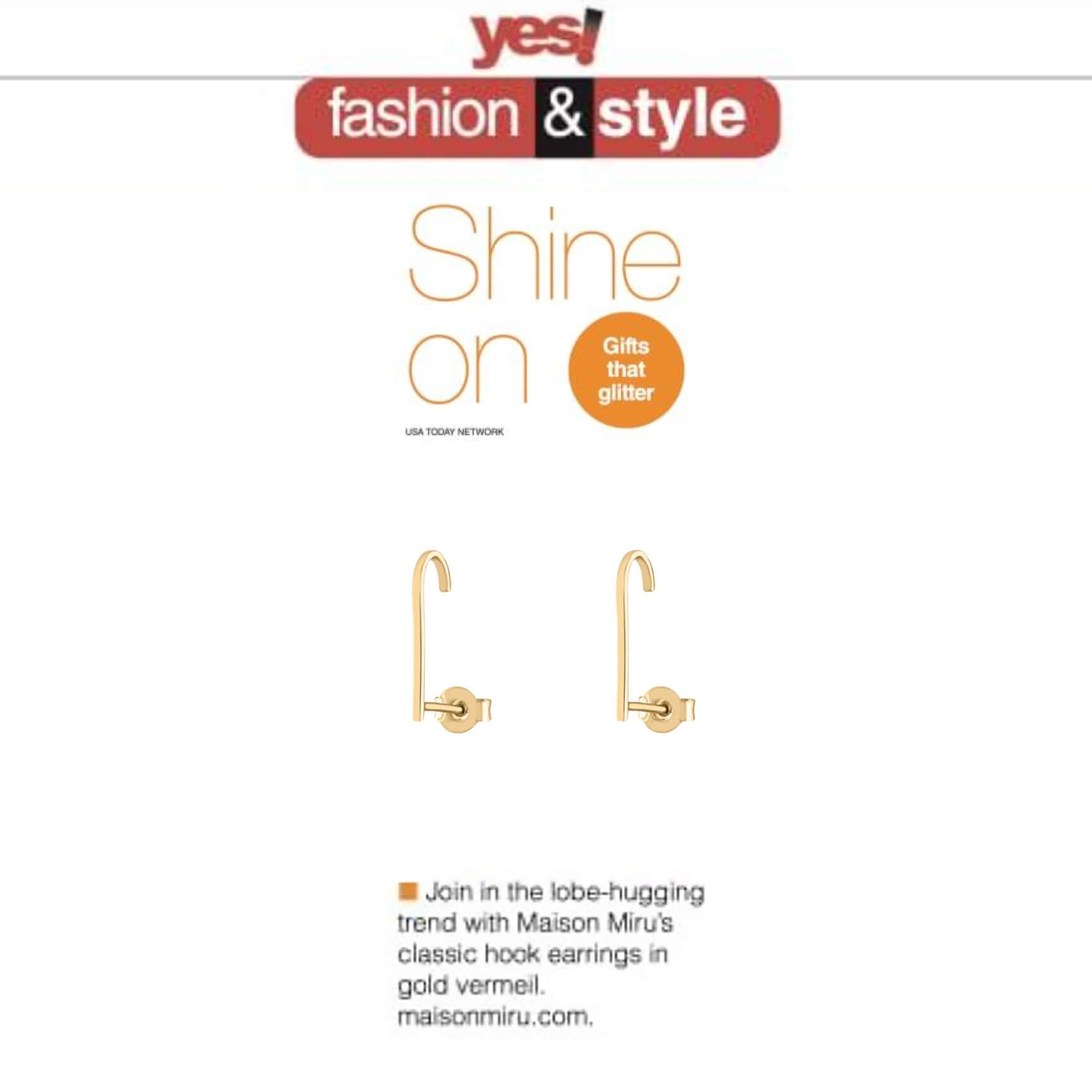 Our Classic Hook Earrings as seen in Yes! Magazine!