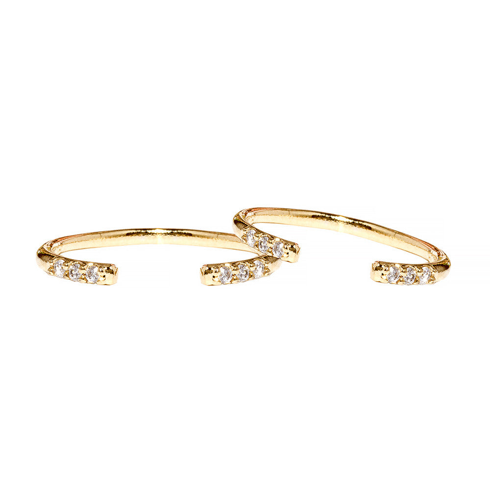 Ariel Ring - our delicate open ring with twin sets of inset crystals - Maison Miru Jewelry @maisonmiru