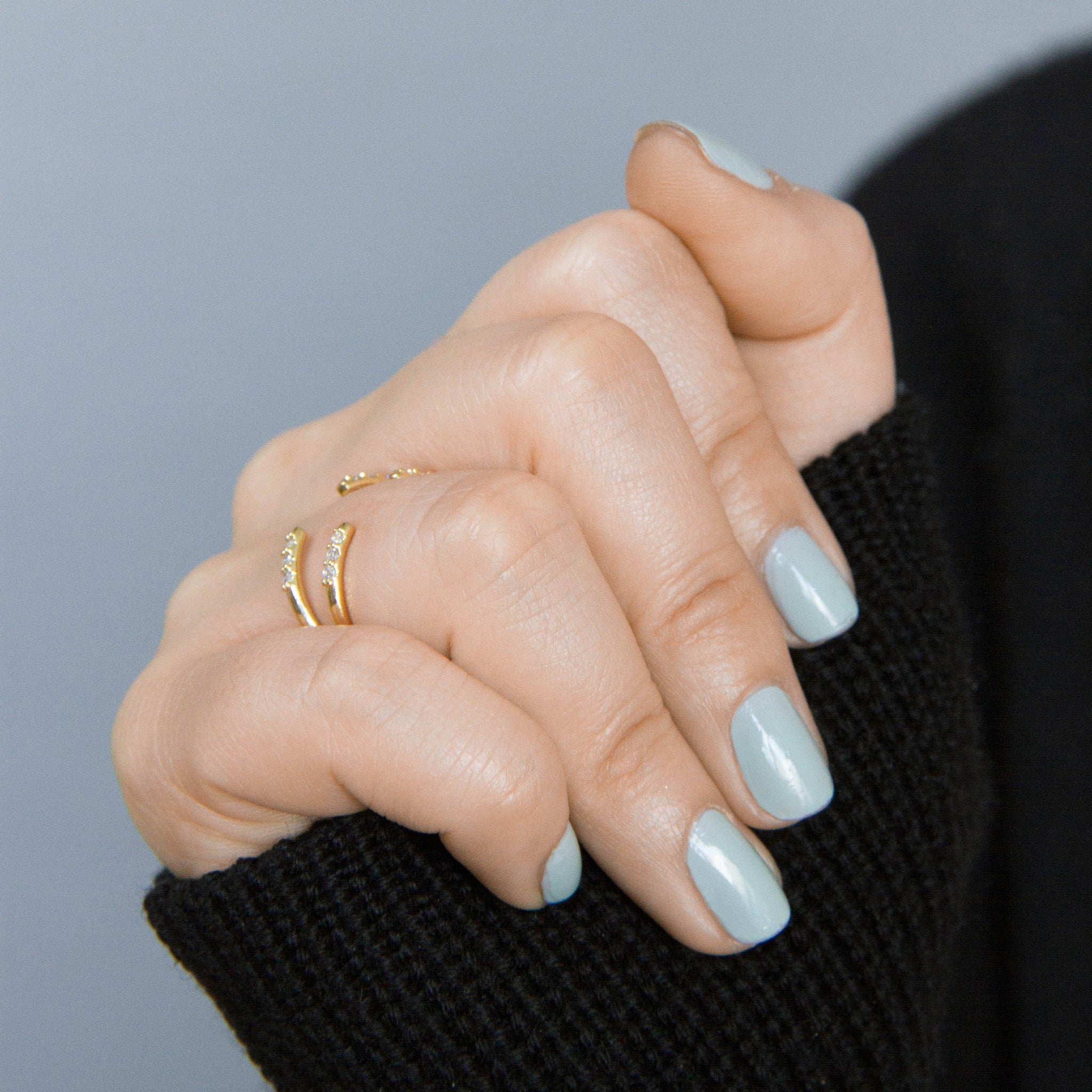 Ariel Ring - our delicate open ring with twin sets of inset crystals - Maison Miru Jewelry @maisonmiru