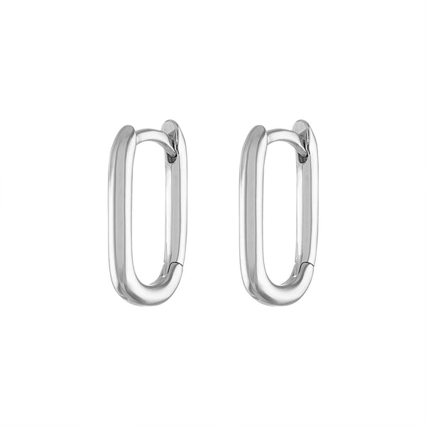 Baby Halo Oval Hoop Earrings in Sterling Silver | Maison Miru
