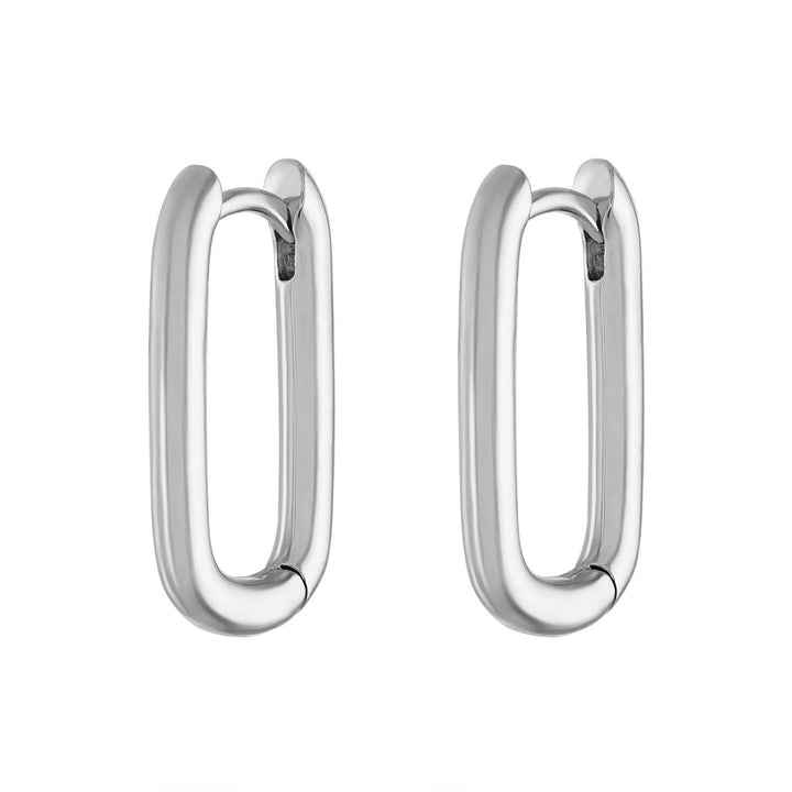 Bold Halo Oval Hoop Earrings in Sterling Silver