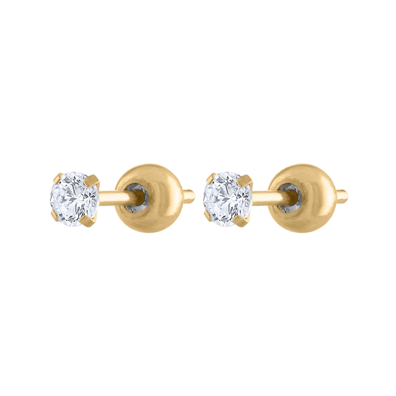 Celestial Crystal Studs in Titanium (Gold)
