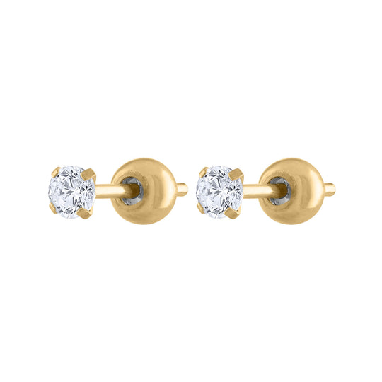 Celestial Crystal Studs in Titanium (Gold)