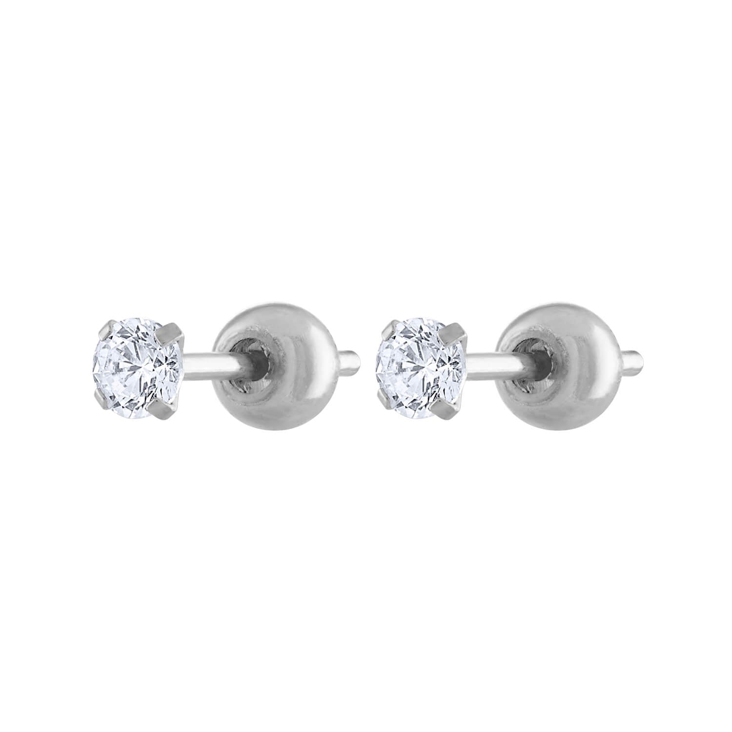 Celestial Crystal Studs in Titanium (Silver)