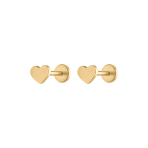 Classic Heart Nap Earrings in Gold