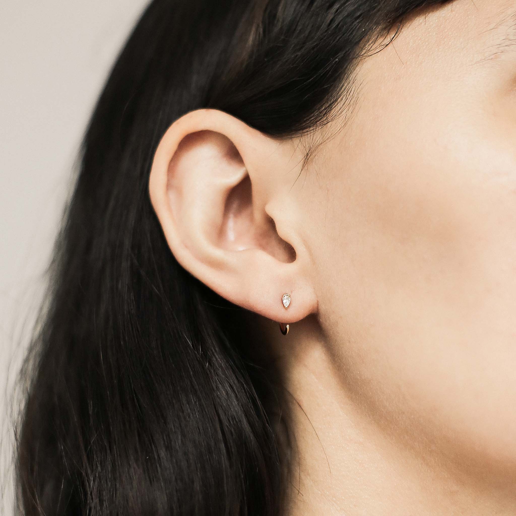 Dewdrop Huggie Earrings at Maison Miru @maisonmiru 