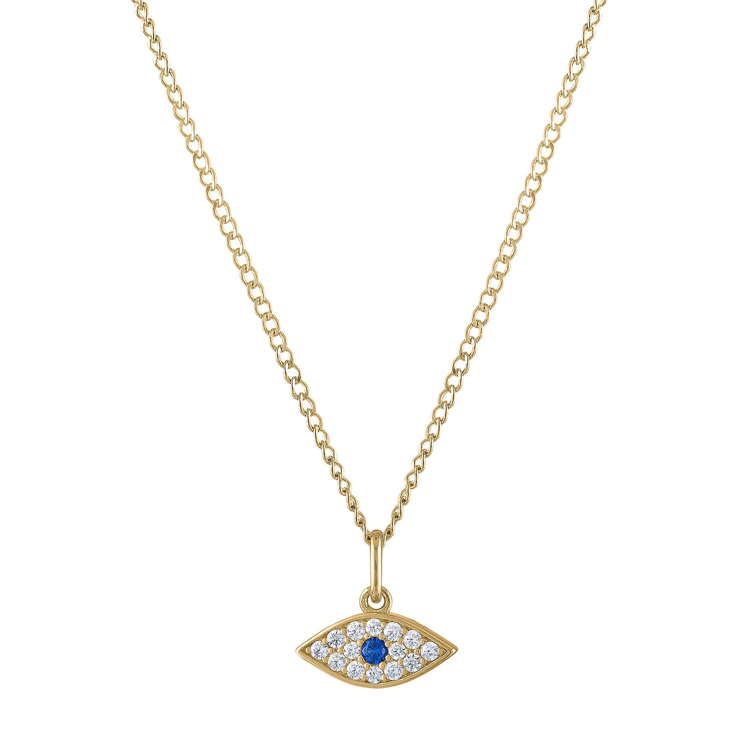 Evil Eye Charm Necklace in Gold