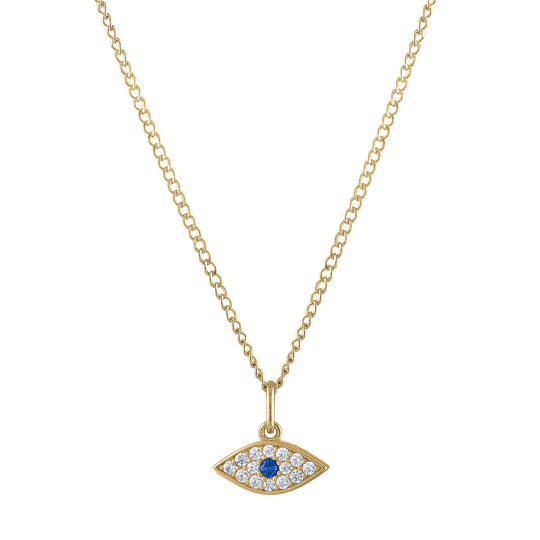 Evil Eye Charm Necklace in Gold