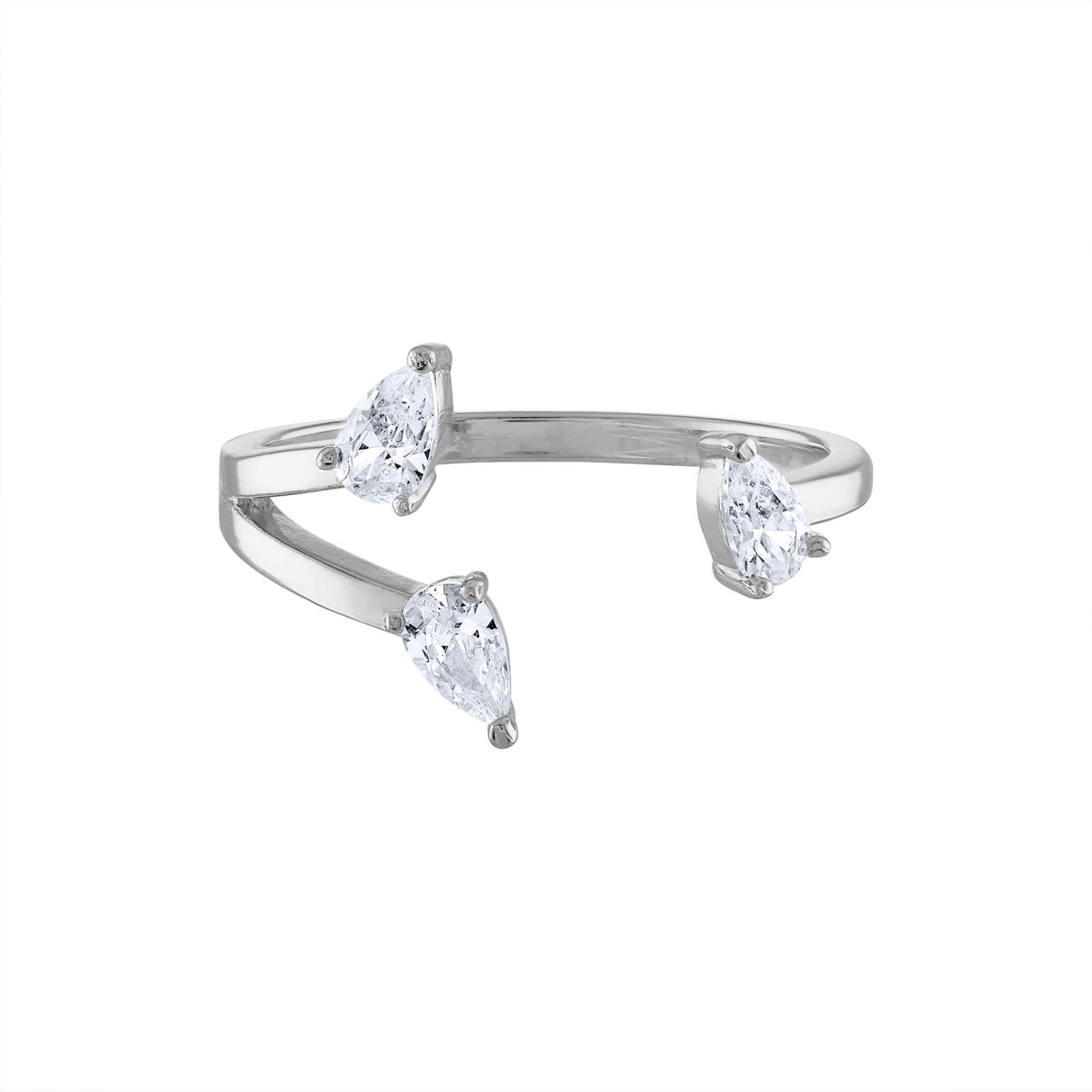 Floating Dewdrop Stacking Ring III in Silver