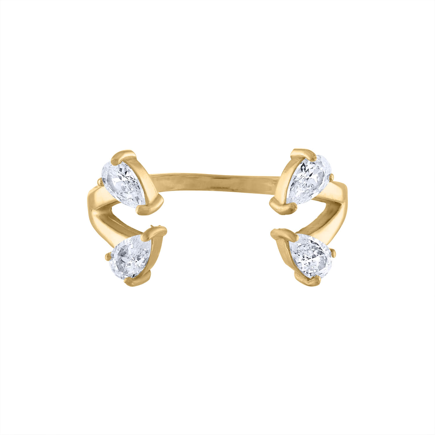 Floating Dewdrop Stacking Ring IV in Gold
